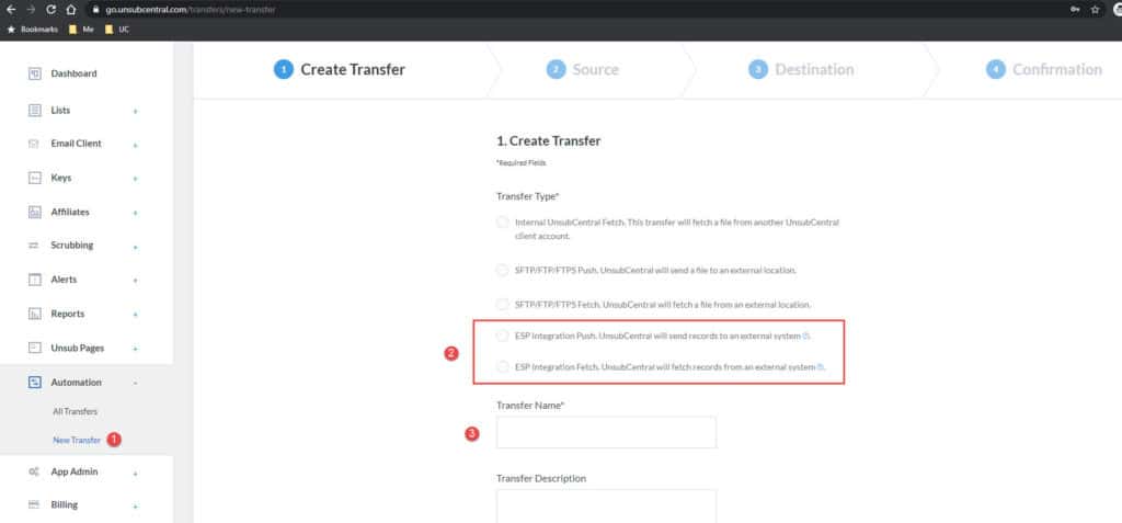 Creating-a-Transfer-in-UnsubCentral